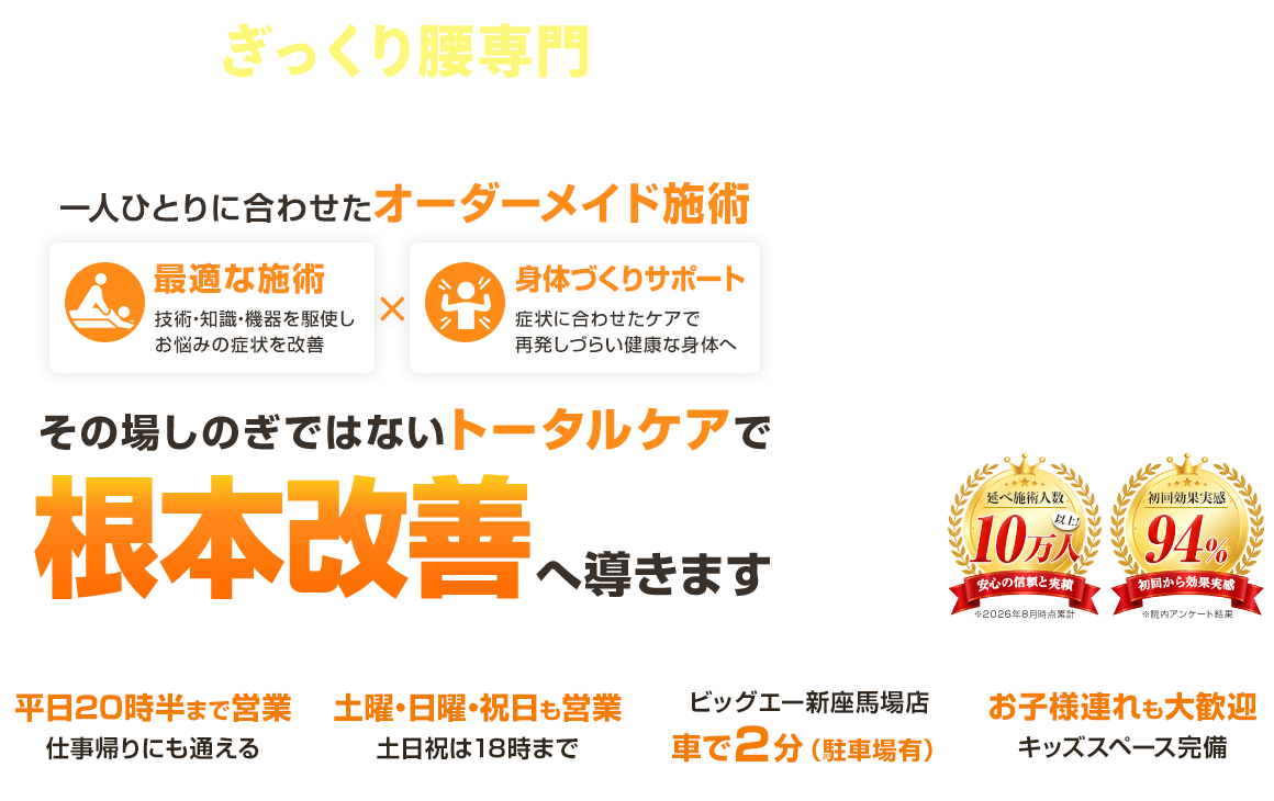 新座トータルケア整骨院 ぎっくり腰 ファストビュー