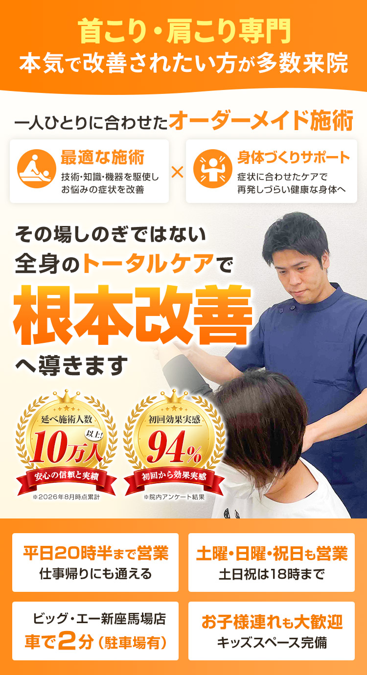 新座トータルケア整骨院 肩こり・首こり ファストビュー
